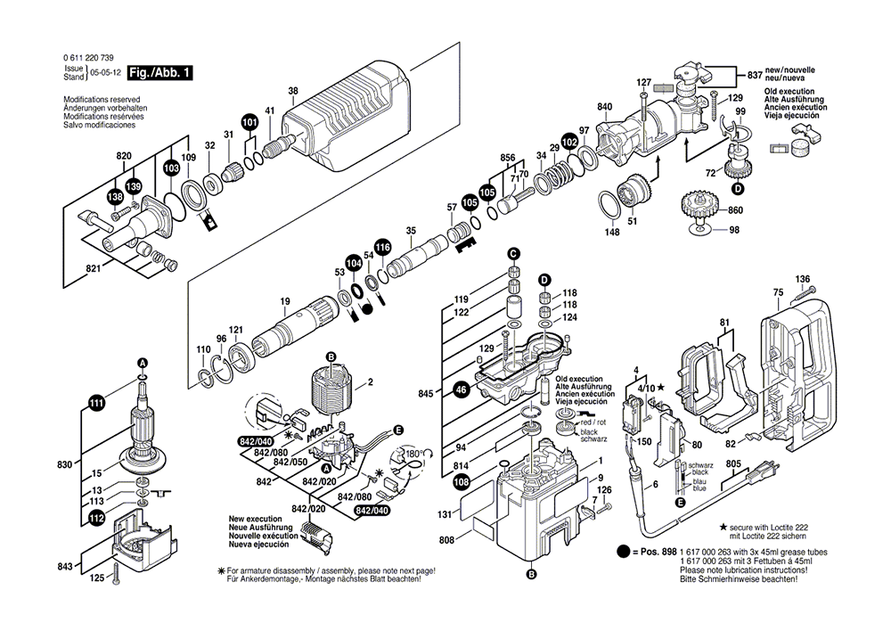 Buy Bosch 11220EVS (0611220739) Rotary Hammer Replacement Tool Parts Bosch 11220EVS