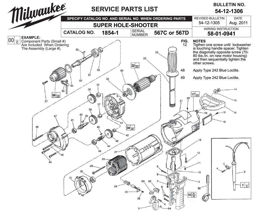 Milwaukee Parts Breakdown