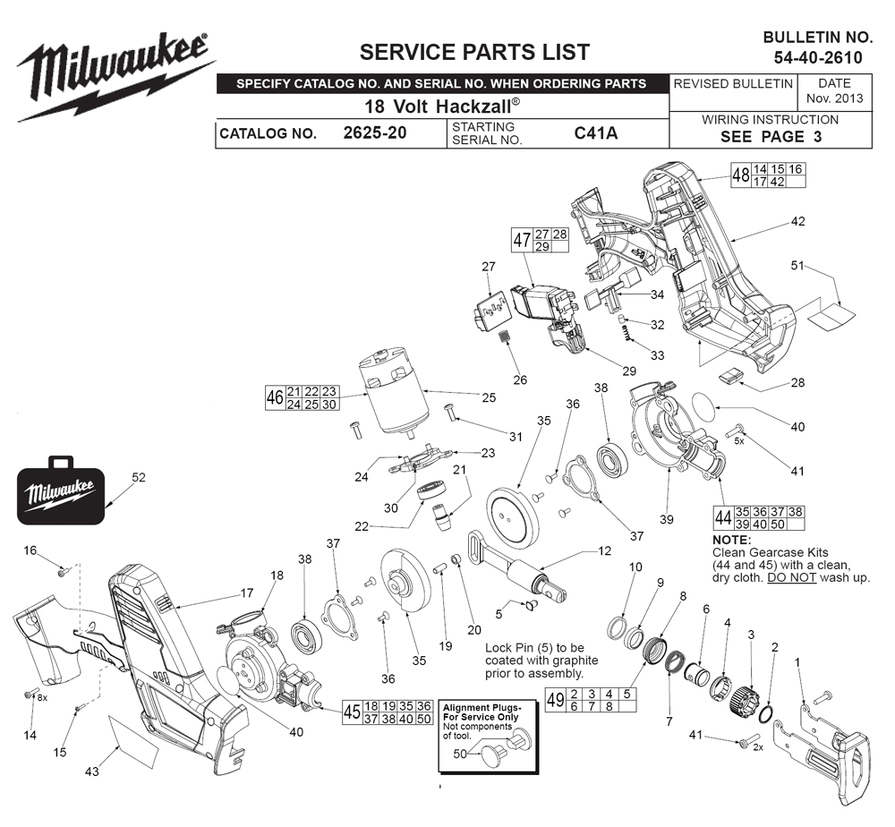 Milwaukee Tool Parts Sawzall