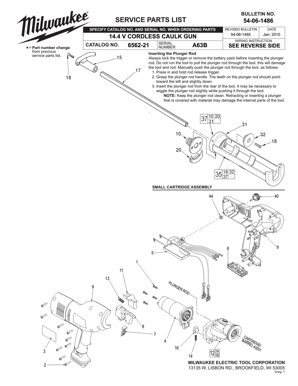 Buy Milwaukee 656221(A63B) Replacement Tool Parts Milwaukee 656221
