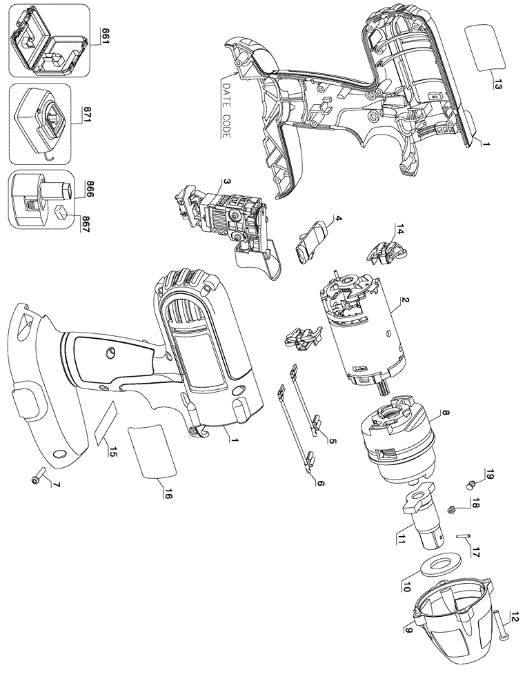 Buy DeWalt DC821B 1/2 Inch 18V Cordless High Performance Replacement