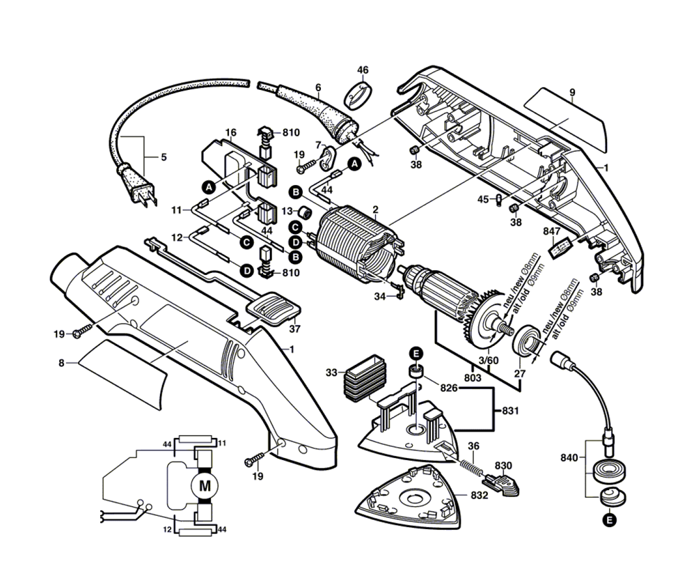 Buy Bosch PDA-100-A-(0603307039) Replacement Tool Parts ... makita table saw switch wiring diagram 