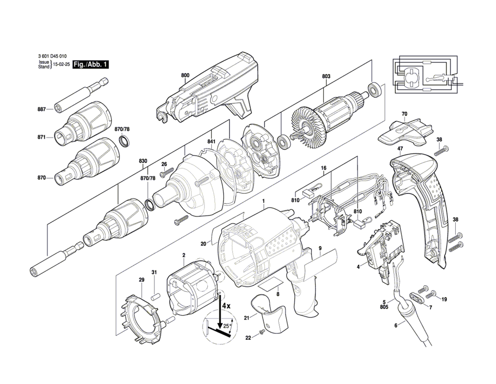 Buy Bosch SG250(3601D45010) 2,500 RPM TEK Screwgun Replacement Tool