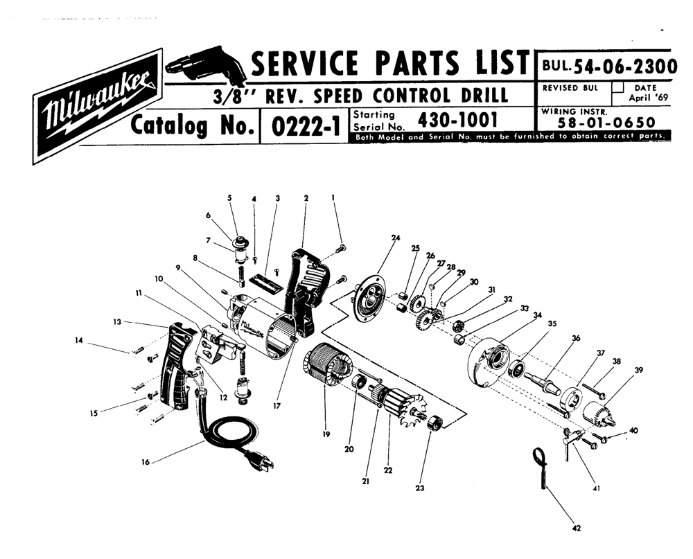 Buy Milwaukee 0222-1-(430-1001) 3/8" T.S.C. reverse hole-shooter