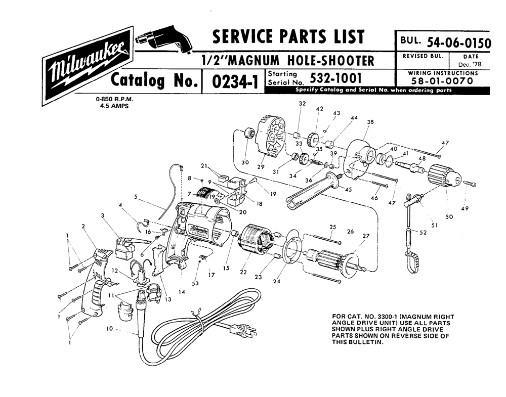 Buy Milwaukee 0234-1-(532-1001) 1/2" magnum hole-shooter Replacement