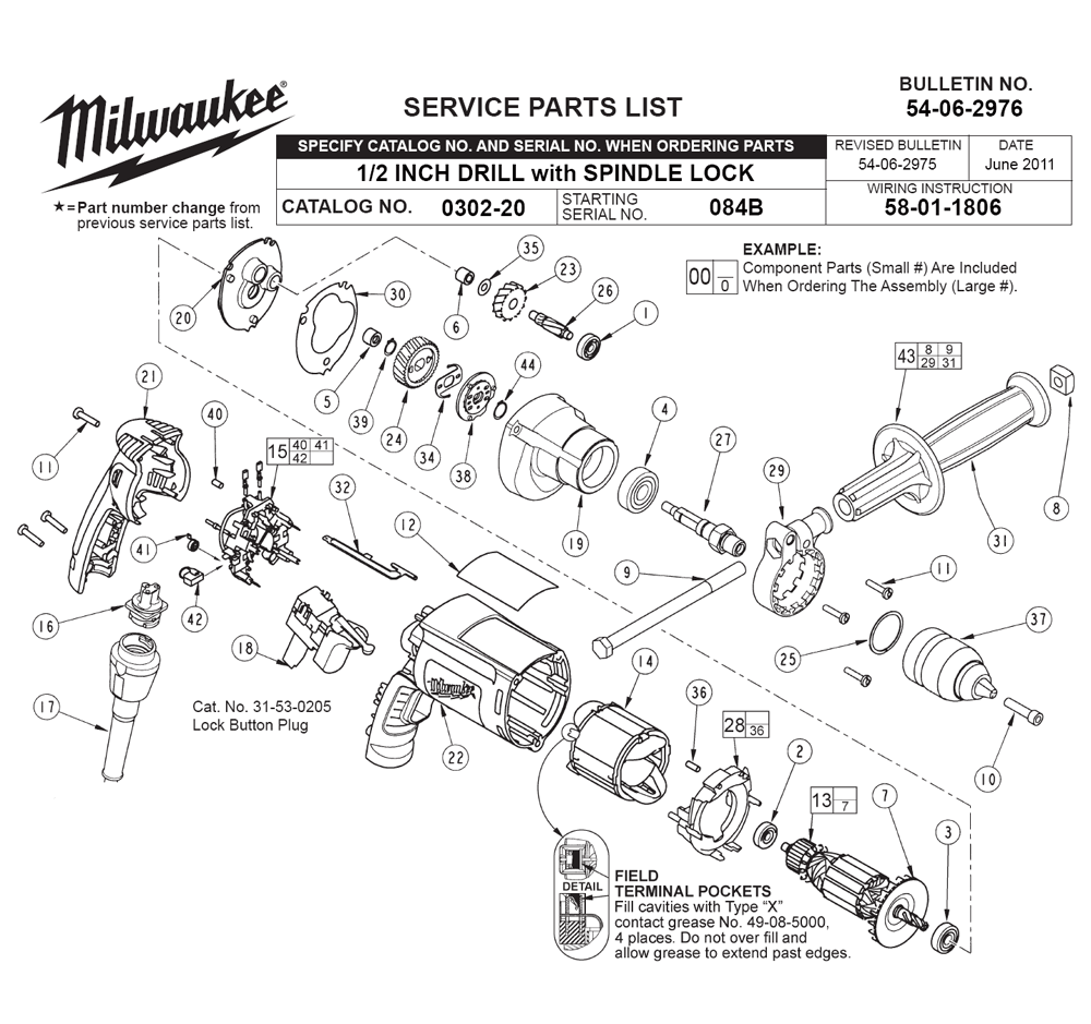 Buy Milwaukee 0302-20-(084B) 1/2 inchwith spindle lock Replacement Tool ...