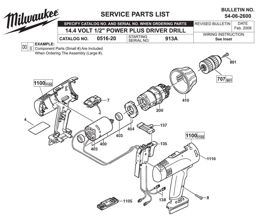 Buy Milwaukee 051620(913A) 14.4 volt 1/2" power plus Replacement Tool