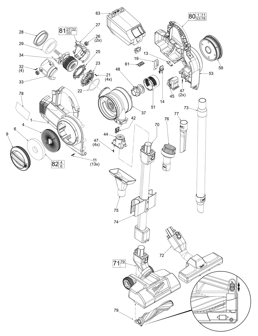 Buy Milwaukee 094020(L51A) M18 FUEL Spot Clean Up Vacuum Replacement