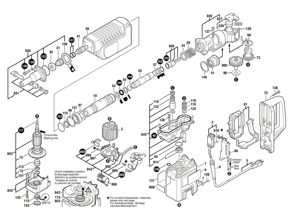 Buy Bosch 11244E(0611244139) Rotary Hammer Replacement Tool Parts