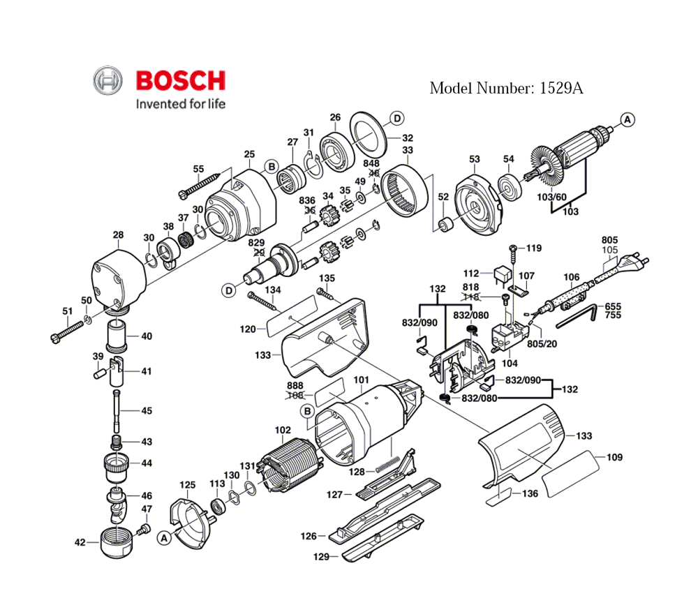 Buy Bosch 1529A(0601529139) Replacement Tool Parts Bosch 1529A