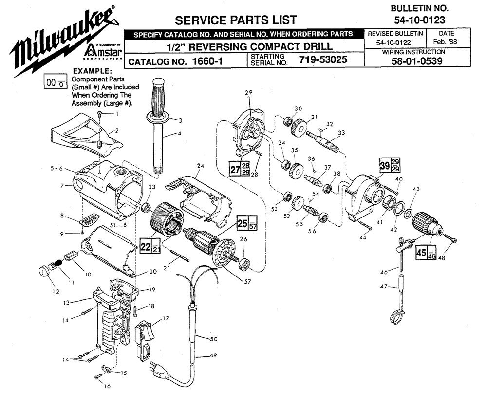 Buy Milwaukee 1660-1-(719-53025) 1/2" reversing compact Replacement