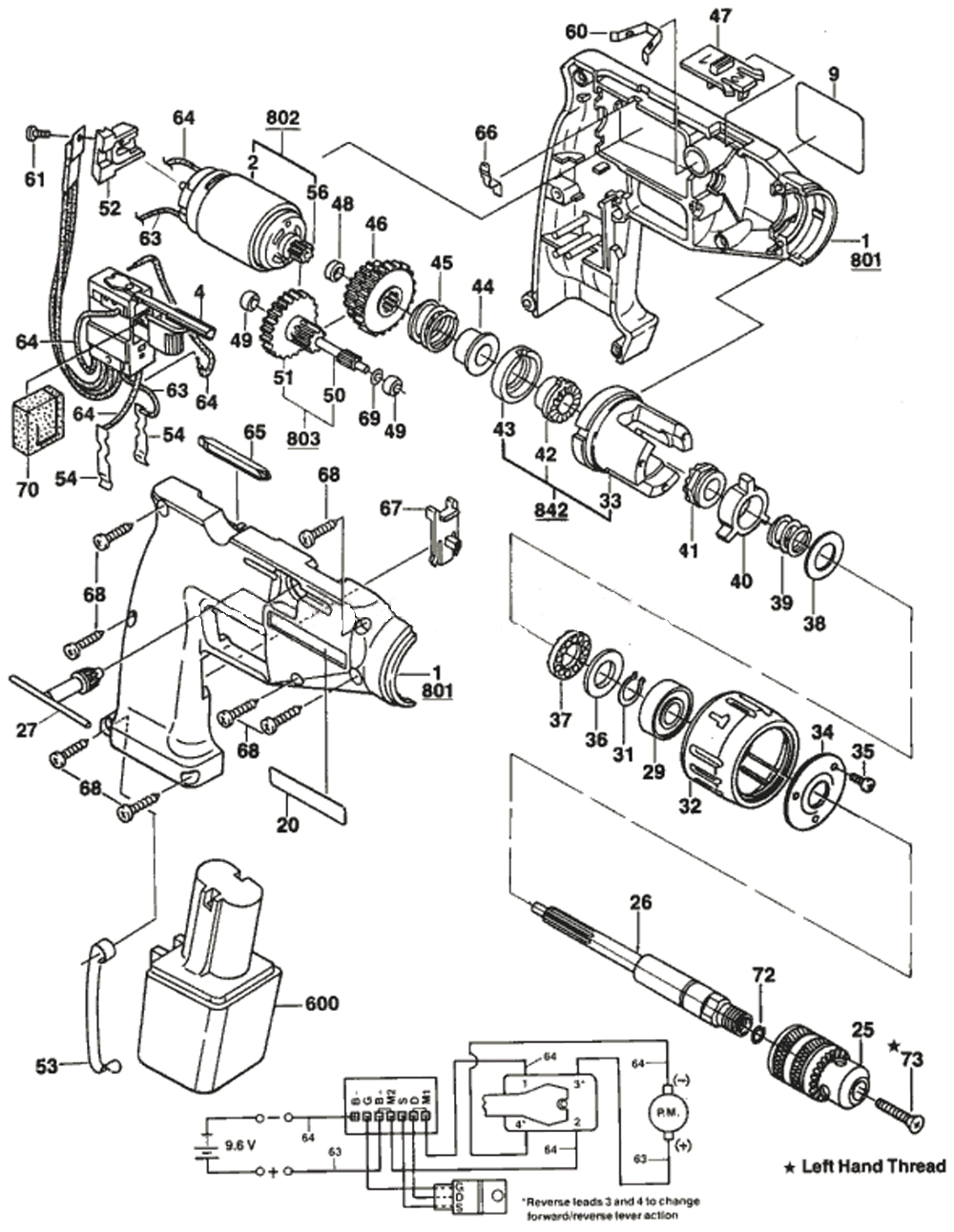 Buy Bosch 1930VSR-(0601930739) 9.6V Hammer Replacement Tool Parts