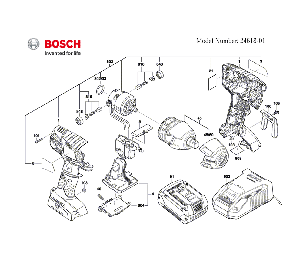 Buy Bosch 2461801(3601JA1S10) Impact Wrench 1/2" 18v Li (2 Fat Pack