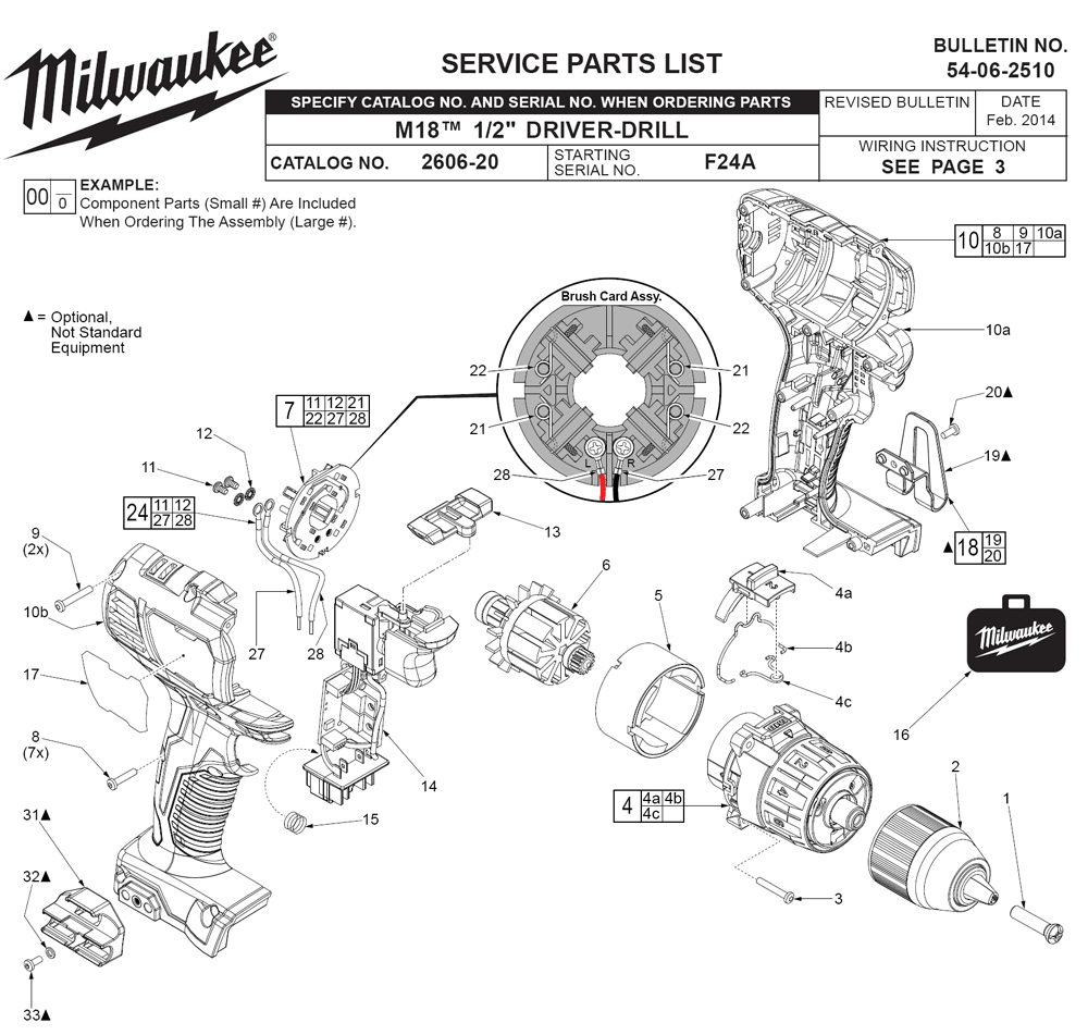 Buy Milwaukee 260622CT(F24A) M18 Compact 1/2 InchDriver Replacement