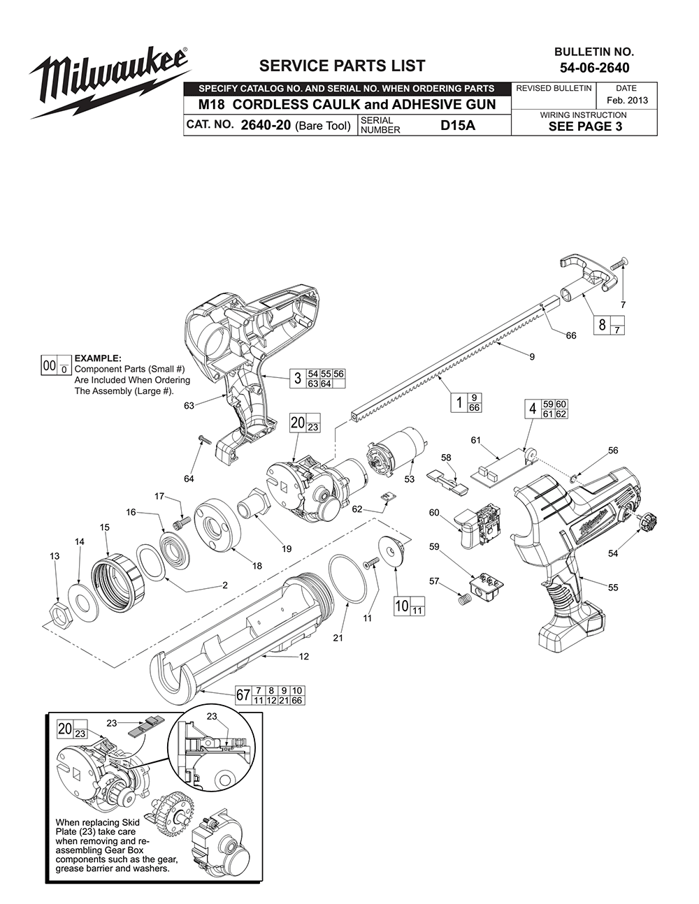 Buy Milwaukee 264020(D15A) Replacement Tool Parts Milwaukee 264020