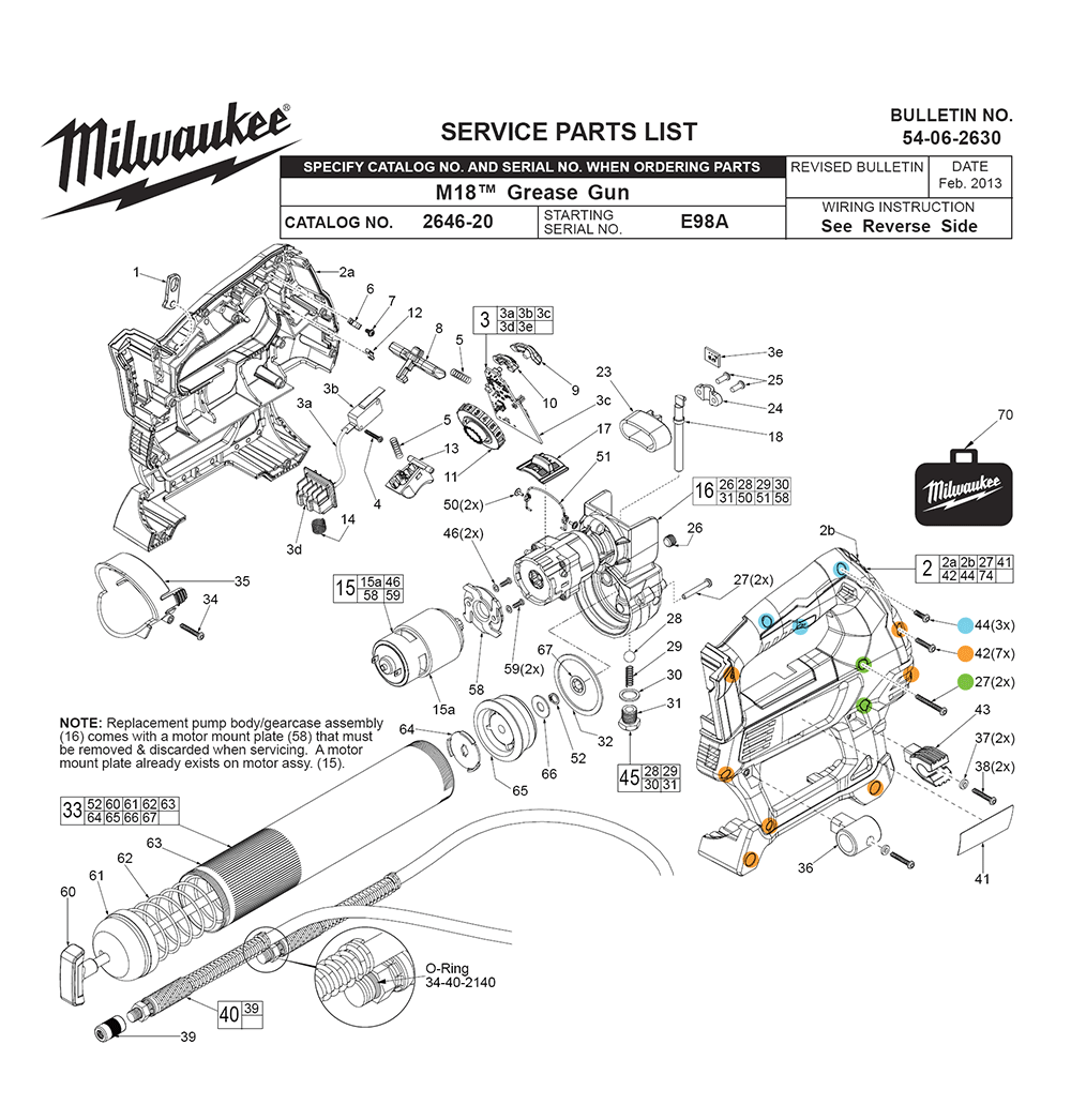 Buy Milwaukee 2646-21CT-(E98A) Replacement Tool Parts | Milwaukee 2646 ...