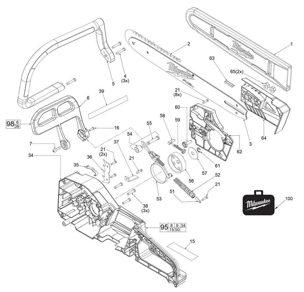 Buy Milwaukee 272720(J36A) M18 FUEL CHAIN SAW Replacement Tool Parts