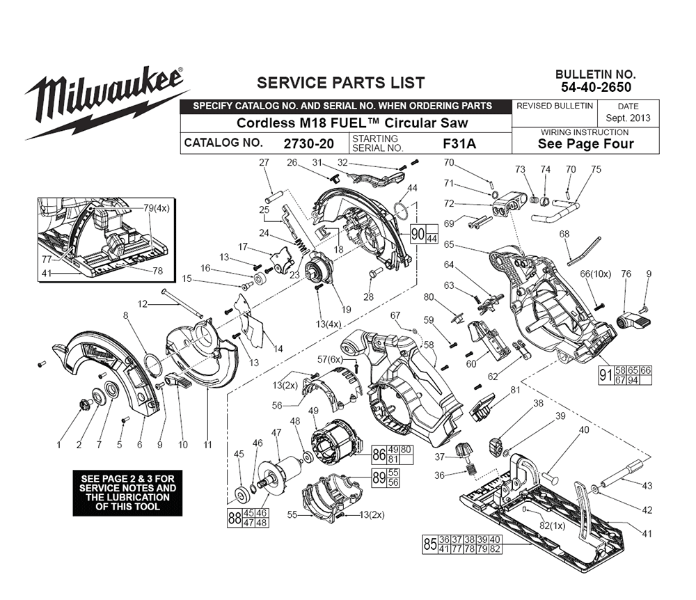 Milwaukee Tool Parts Diagram