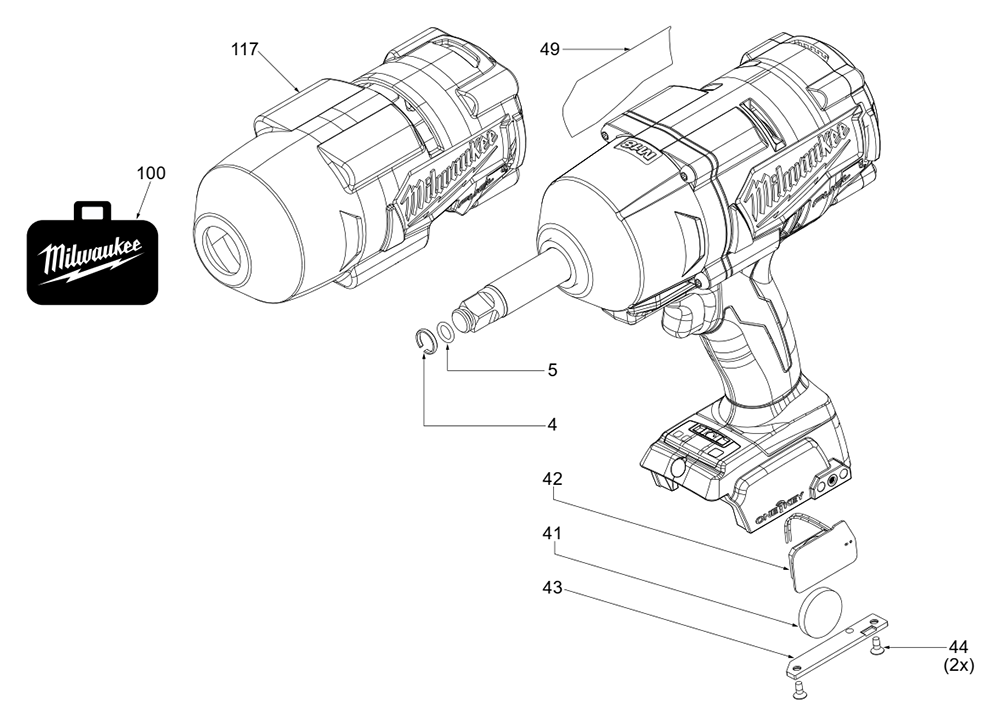 Buy Milwaukee 2769-20-(K94A) M18 FUEL ½” Ext. Anvil Controlled