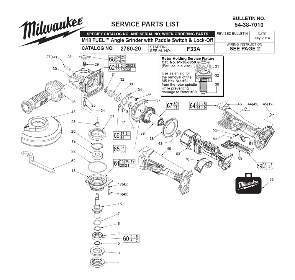 Milwaukee m18 grinder online parts