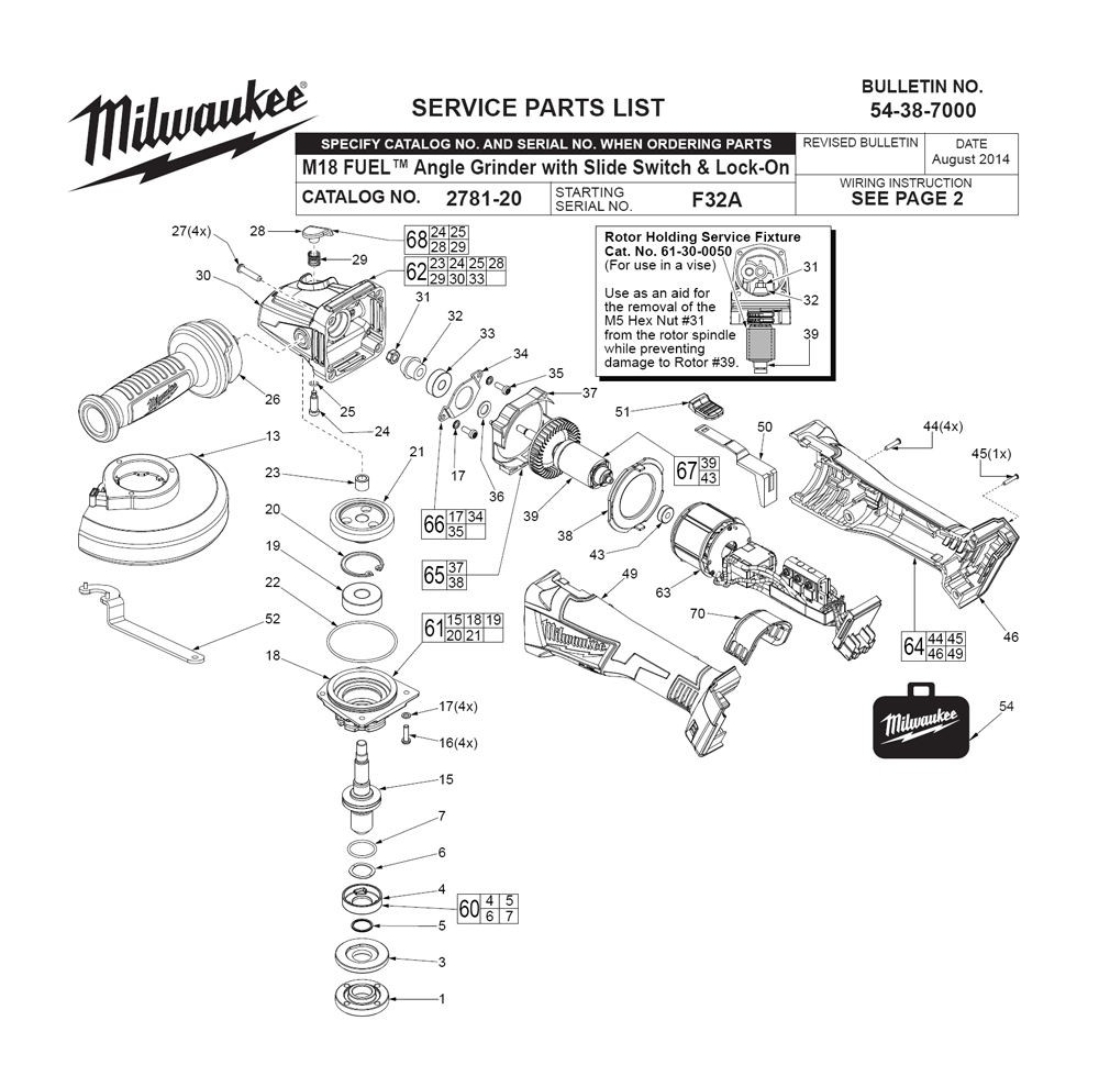 Buy Milwaukee 278120(F32A) Replacement Tool Parts Milwaukee 278120