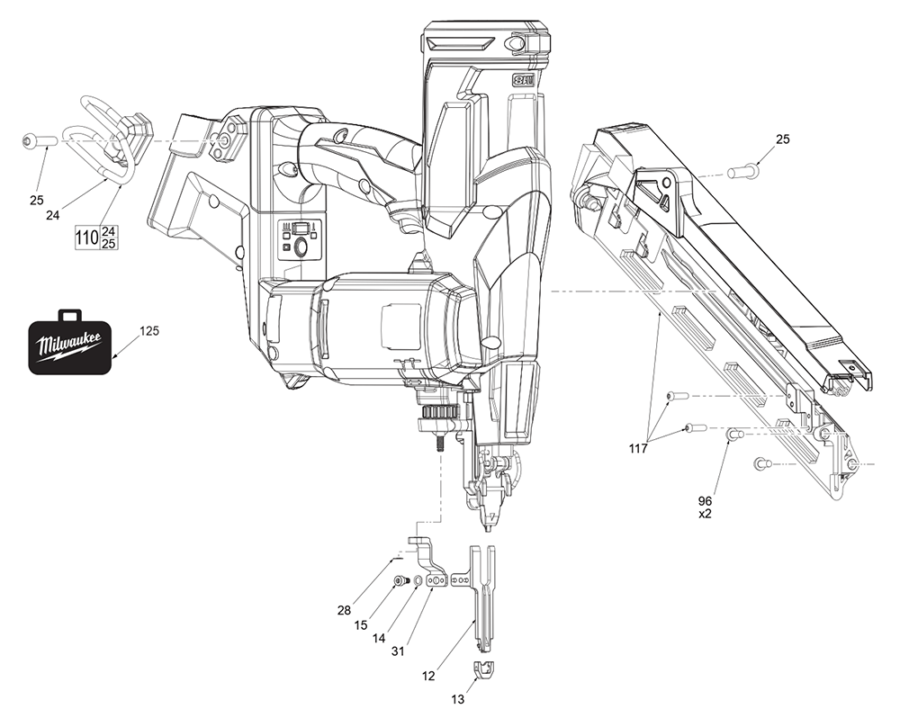 Buy Milwaukee 283920(M03A) M18 FUEL 15 Gauge Finish Nailer