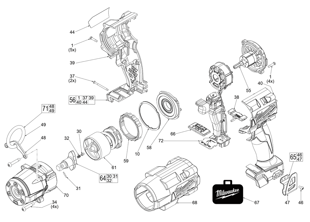 Buy Milwaukee 2962P20(L80A) M18 FUEL 1/2" MidTorque Impact Wrench w