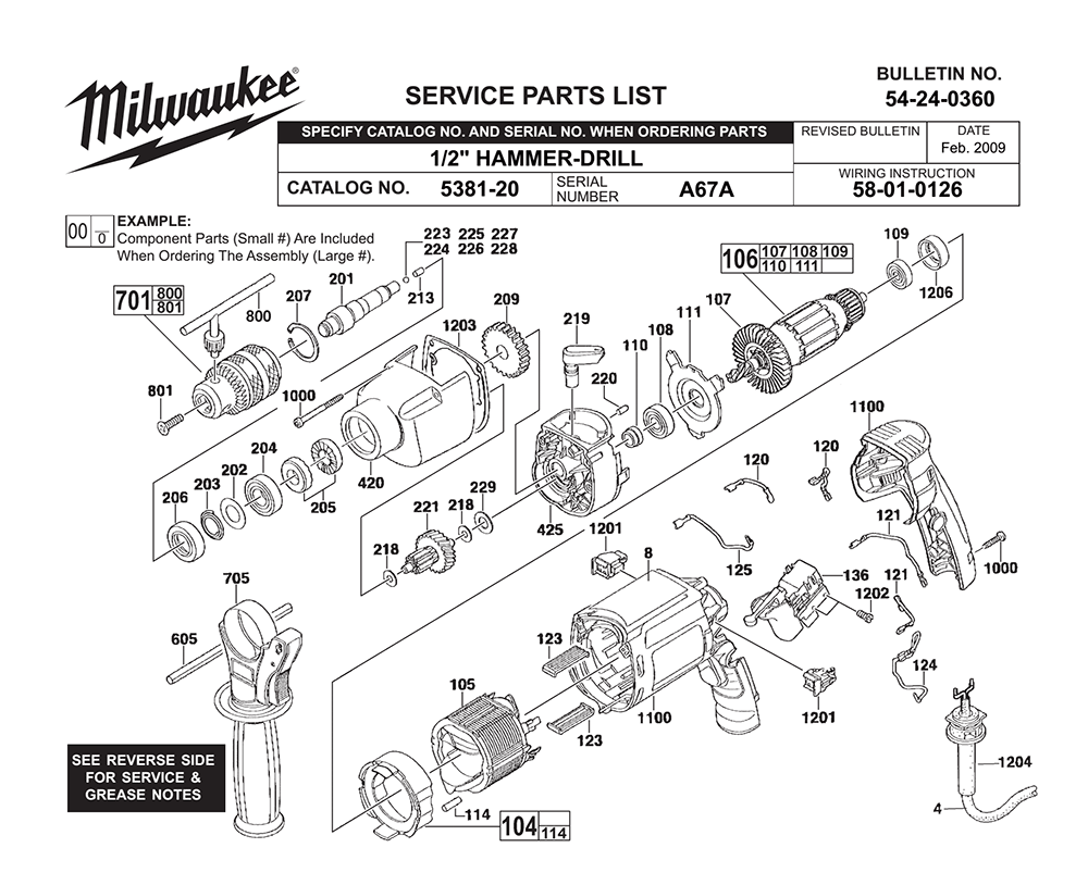 Milwaukee Replacement Parts Diagram 