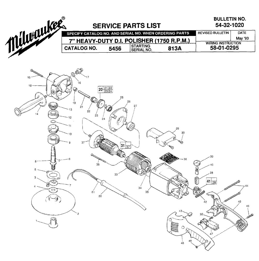 Buy Milwaukee 5456-(813A) 7" heavy-duty D.I. 1750 R.P.M. Replacement