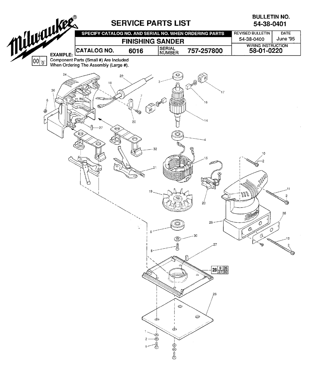 Buy Milwaukee 6016-(757-257800) Replacement Tool Parts | Milwaukee
