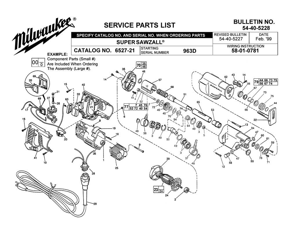 Buy Milwaukee 6527-21-(963D) Replacement Tool Parts | Milwaukee 6527-21 ...