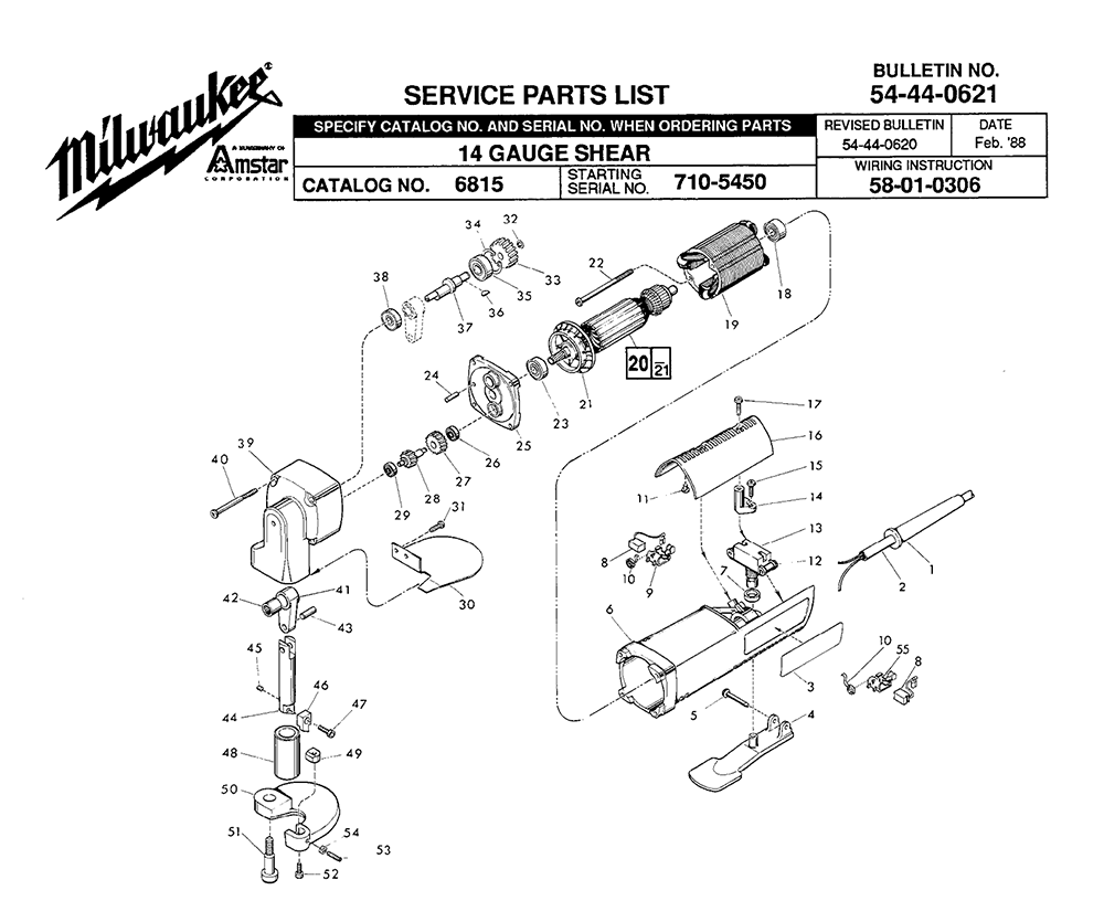 Buy Milwaukee 6815-(710-5450) 14 Gauge Shear Replacement Tool Parts 