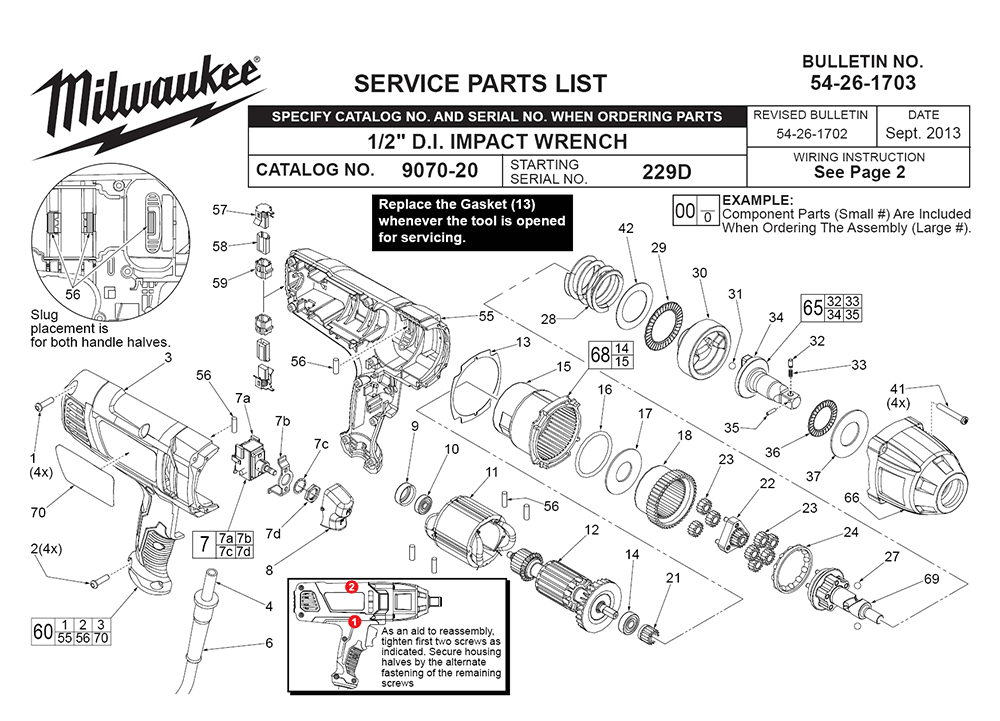 Buy Milwaukee 907020(229D) Replacement Tool Parts Milwaukee 907020