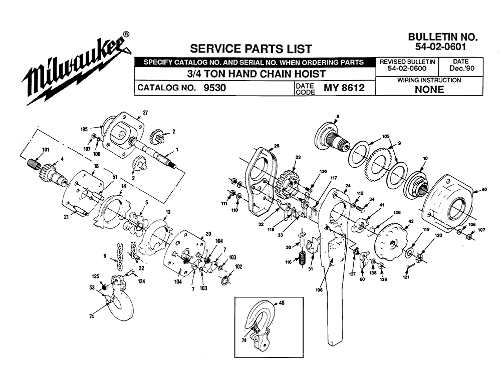 Buy Milwaukee 9530-(MY8612) Replacement Tool Parts | Milwaukee 9530