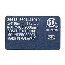 Bosch 2609132419 Nameplate