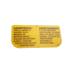 DeWalt N238179 Warning Label