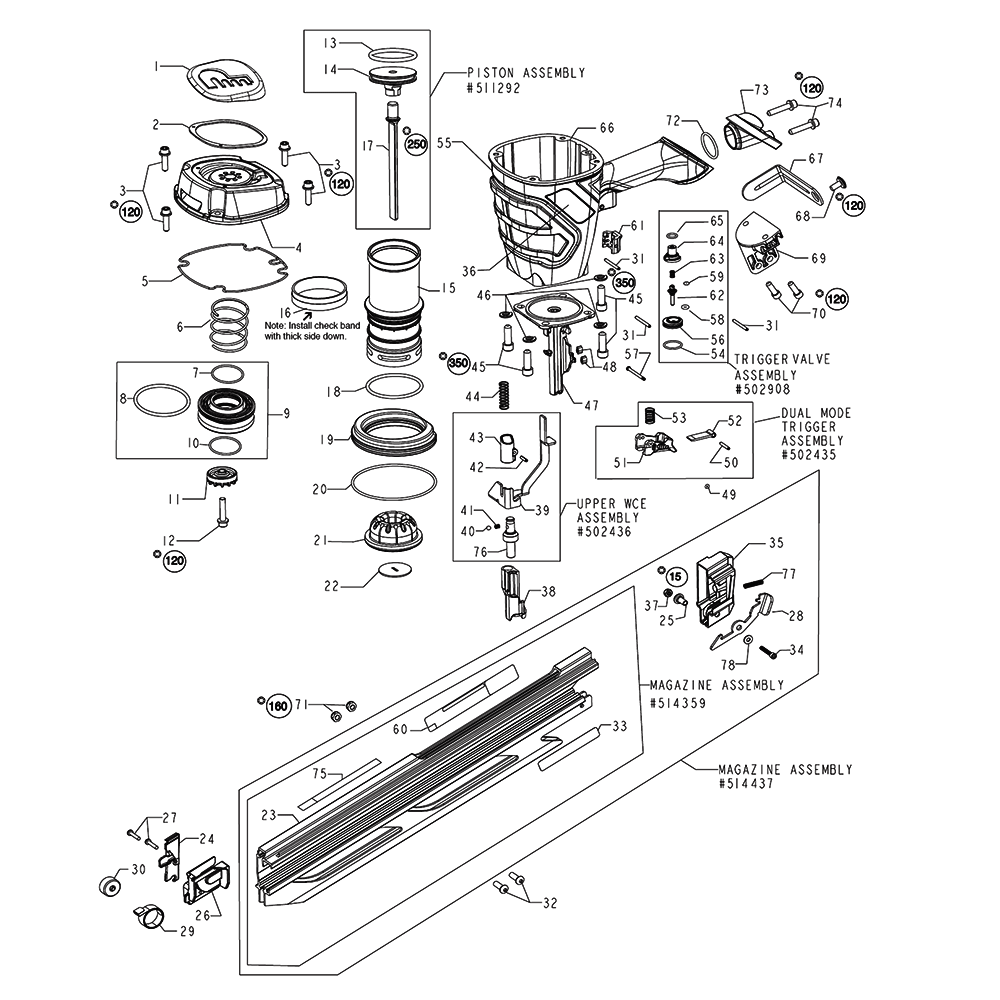 Buy paslode F35021(514000) 21˚ Framing Nailer Replacement Tool Parts