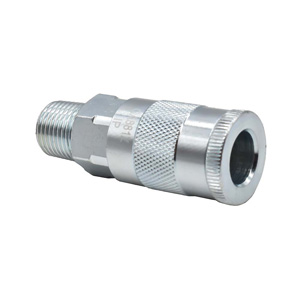Interstate Pneumatics CA881Z 1/2 Inch X 1/2 Inch Mpt Automotive Steel Coupler - Silver