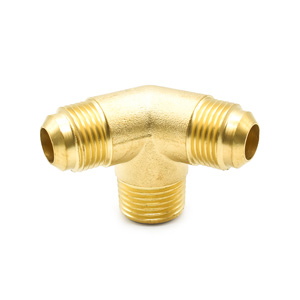 Interstate Pneumatics CPF98 Three-way Brass Manifold Compressor Fitting 1/2 Inch Mpt (1) X 1/2 Inch Male Flare Npt (2)