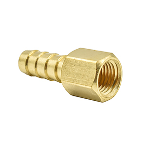 Interstate Pneumatics FF46 Brass Hose Fitting, Connector, 3/8" Barb X 1/4" Female Npt End
