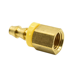 Interstate Pneumatics FL044 Easy Lock Brass Hose Fittings, Connectors, 1/4"  Push-lock Barb X 1/4" Female Npt End