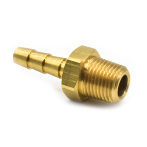 Interstate Pneumatics FM23 Brass Hose Barb Fitting, Connector, 3/16" Barb X 1/8" Npt Male End