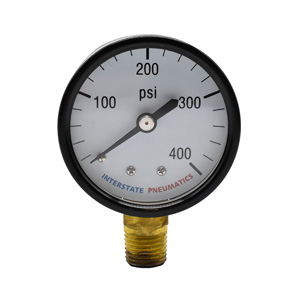Interstate Pneumatics G2012-400 Pressure Gauge 400 Psi 2" Diameter 1/4" Npt Bottom Mount