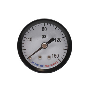 Interstate Pneumatics G2101-160 Pressure Gauge 160 Psi 1 -1/2" Diameter 1/8" Npt Rear Mount