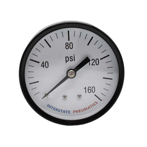 Interstate Pneumatics G2122-160 Pressure Gauge 160 Psi 2 -1/2" Diameter 1/4" Npt Rear Mount