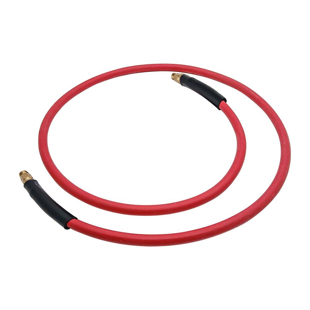 Interstate Pneumatics HA44-06ES 1/4 Inch x 6 ft Red Rhino Rubber Air Hose WP 300 PSI (1/4 Inch Male Swivel Barb Connector)