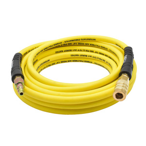 Interstate Pneumatics HH14-025H44BS ¼ Inch X 25 Foot Hybrid Poly Air Hose with Brass Coupler & Plug