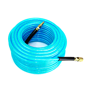 Interstate Pneumatics HU16-050H44BS 3/8 Inch 50 Feet Light Blue Pu Hose Kit with 1/4 Inch Brass 