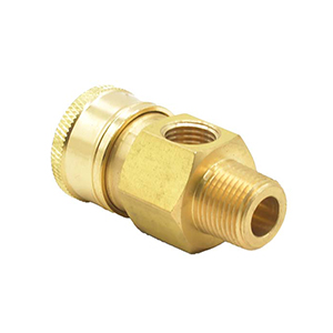 Interstate Pneumatics PW7220 Pressure Washer Pressure Gauge Coupler - 3/8" Mnpt X 3/8" Quick Connect X 1/4" Fnpt
