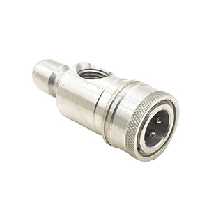 Interstate Pneumatics PW7222 Pressure Washer Stainless Steel Gauge Coupler 3/8" Quick Connect X 3/8” Plug X 1/4" Fnpt